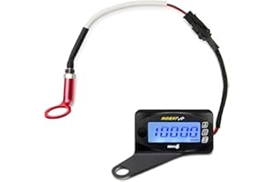 NORXI Medidor multifunción 4 en 1 para motocicleta Mini 4 metros (tacómetro RPM+temperatura de la culata del cilindro+voltímetro+reloj) 4 en 1 multímetro digital de calibre multifuncional (14mm, izquierda)