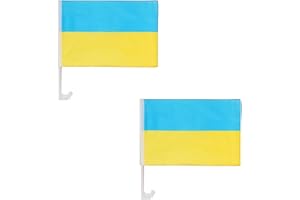 ‎SONIA ORIGINELLI 2er SET "Auto Flagge" Fahne WM Länder Fußball Fan Farbe: Ukraine