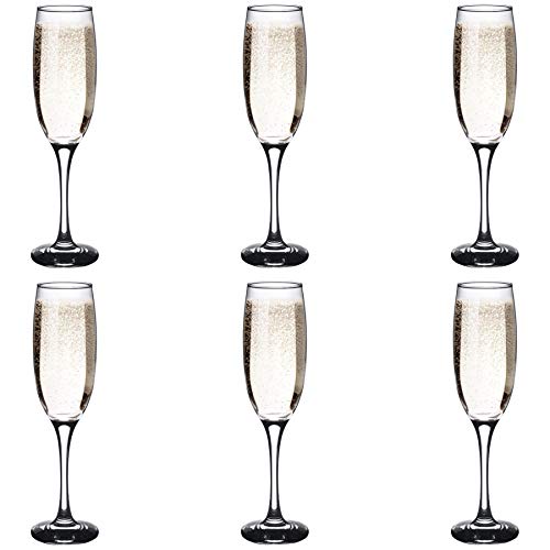 Argon Tableware Copas de champán Tipo Flauta - En Caja Regalo - 220 ml - Pack de 6