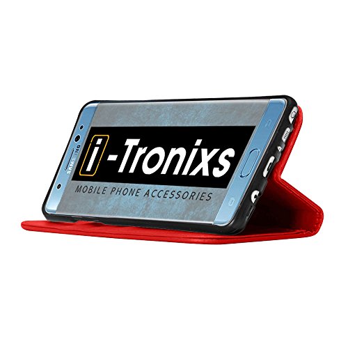 Motorola Moto E4 h  lle  Tasche  Telefonkasten   rot  Abdeckung f  r Motorola Moto E4 Geh  use aus robuster Kohlefaser Buchstil PU Leder Geldb  rse el