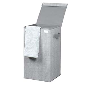 Amazon.de: mDesign Wäschekorb mit Deckel grau - Faltbarer