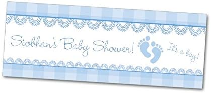It's a Boy! Blue Baby Shower Personalised Party Banner 36 x 12 inches - Add the mum to be's name!