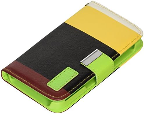 AIO Hybrid Leather Wallet Flip Stand Case Cover/Screen Protector for Samsung Galaxy S4 - Yellow