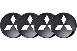 DSFG 4pcs 56MM 2,2 ' 'Auto-Logo-Aufkleber mit Räderabdeckung mit zentraler Abdeckung ABS-Material (fit Mitsubishi Silber Logo)