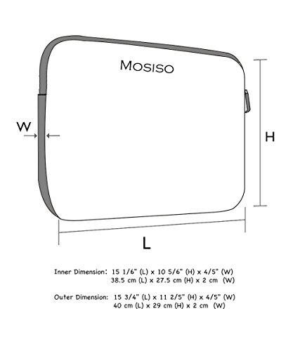 MOSISO Chevron Segeltuchstoff Hülle Sleeve Tasche für 15-15,6 Zoll MacBooks, Laptops mit Bonus-Tasche Farbe: Schwarz