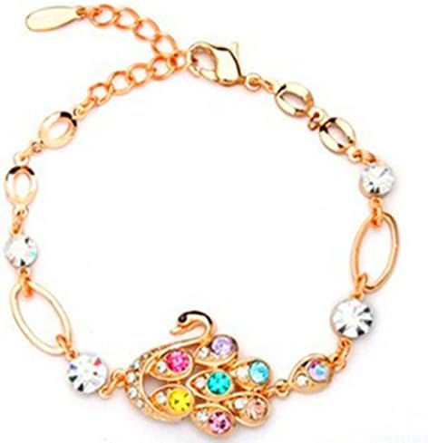 Korean Version Popular Multicolored Diamond Alloy Swan Love Lady Bracelet,PictureColor-OneSize