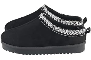 MIOBER Ladies Suede Slipper, Women's Slip On Indoor Platform Slippers,Faux Fur Warm,Plush Thermal with Anti-Skid Sole,Lined Outdoor Winter Boots