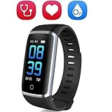 Fitness Tracker Für M?Nner,Fitness Tracker Armband Herz Rate Monitor Blutdruckmessger?T Handgelenk IP68 Wasserdicht Pedometer Für Frauen M?Nner Kinder Anruf/SMS Kompatibel mit iPhone und Android