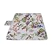 Produktbild EIJODNL Schöne Blumen und Bunte Vögel Picknickmatte 57 '' x 79 '' (140cm x 200cm) Picknickdecke Strandmatte mit wasserdicht für Kinder Picknickstrände und im Freien gefaltete Tasche