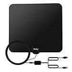2017 Model Wsky TV Aerial - 50 Miles Digital HDTV Antenna Indoor Ultra-Thin and High Reception - with Detachable Amplifier Signal Booster,13.1FT Super Long Cable-Smaller, Compact,Portable,Black