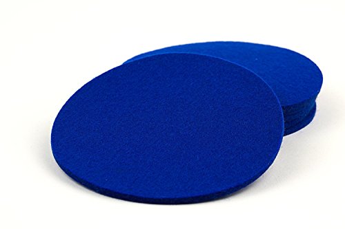 Handmade Glasuntersetzer rund 10cm 6er Set 100% Wollfilz edle natur Getränkeuntersetzer für Gläser Becher Tassen als Untersetzer auf Tisch, Bar mit Geschenk-Box (blau) - 2