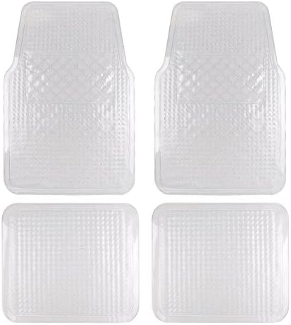 Car Floor Mats All Weather Waterproof Anti Slip for Auto SUV Trucks Heavy Duty Floor Protection Transparent 4 Pack