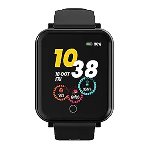 GOQii Smart Vital Plus 1.57 Full Touch HD Display with SpO2, Body Temperature, Blood Pressure, Heart Rate, Women Care and 3 Months Personal Coaching (Black)