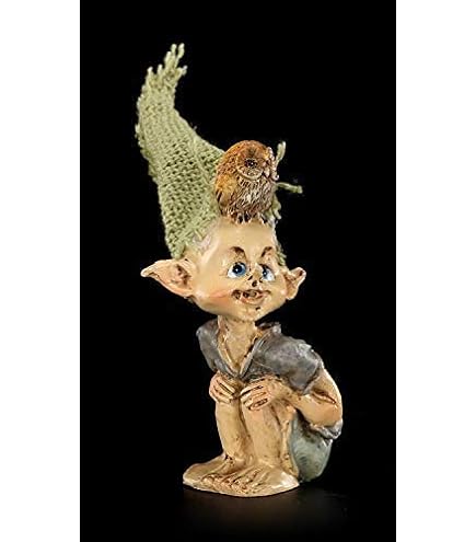 Figuren Shop GmbH Pixie Kobold Fantasy Figurine De Popcorn Sur Bougie Décoration Nain Gnom Figurine De Collection Statue H 10 Cm