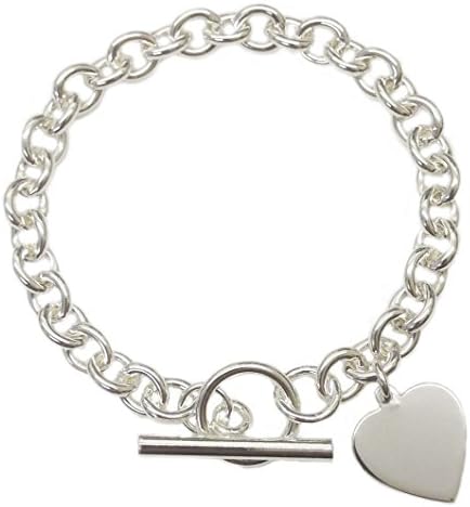 ANTOMUSSOLID 925 STERLING SILVER HEAVY LINK TRACE BRACELET WITH T BAR 6.5INCH - 20 INCH
