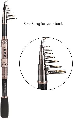 Spinning Telescopic Fishing Rod Portable Carbon Fiber Fishing Pole for Freshwater and Saltwater (3.3M 10.83Ft)