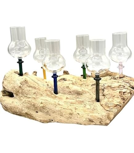 Mundgeblasenes 6er Set 4cl Schnapsgläser mit buntem Stiel ohne Fuß Küche, Haushalt & Wohnen