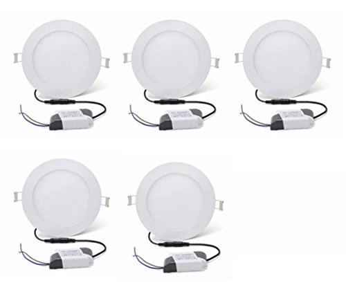 [5 unidades] yesda 6 W Ultraslim redondo Panel LED Foco Lámpara plafón Spot, Warmweiß 3000-3500K, LED LAMPE, 6.0 wattsW, 265.0 voltsV