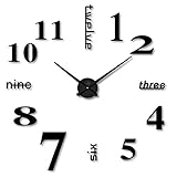 DIY Große Wanduhr 3D Aufkleber, Rovinci Moderne Mute DIY Wanduhr Armbanduhr Wandtatoo Spiegel Effekt Acryl Wanduhren Office Bürouhr Abnehmbarer Wohnzimmer Dekoration Schlafzimmer Home Decor