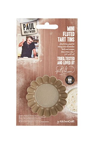 KitchenCraft Paul Hollywood Antihaft-Mini aus Tart Dosen, Stahl, champagner, 6,5 cm, 4 Stück - 2
