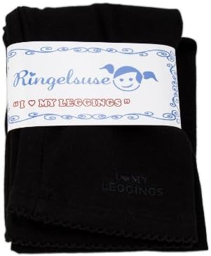 Cute Leggings black 100% Cotton embroidery "I heart my Leggings" by German Label Ringelsuse (S)