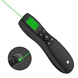 Puntero Laser Presentaciones: Pantalla LCD con temporizador y alertas silenciosas por vibración que te ayudan a organizar tu presentación sin tener que estar consultando el reloj cada minuto. La brillante luz verde es fácil de ver en cualquier pantalla de presentación, incluso en una sala con mucha luz.