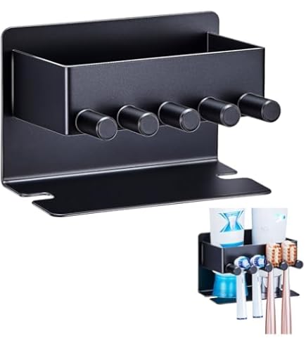 4 Stuks Elektrische Tandenborstelhouders Wand zonder Boren, Zelfklevende Tandenborstel Houder, Tandenborstelhouders voor Badkamer Opbergen (Zwart, Wit