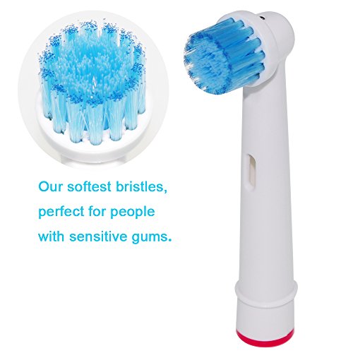 EB17S Sensitive Aufsteckbürsten für Oral B,die Bürstenköpfe wurde nach dem Vorbild professioneller Reinigungsgeräte entwickelt und sorgt für eine zahngenaue Reinigung, 8er Pack, Ersatzbürsten von ITECHNIK - 2