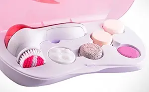 JANCOM Face Facial Exfoliator Electric Massage Machine Care & Cleaning Cleaner Massager Kit For Smoothing Body Beauty Care Skin Machine facial massager Machine for face (6 in 1)