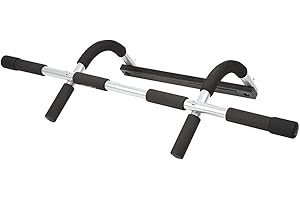 PhysioRoom Pull Up Bar Doorway - Multifunctional Door Pull Up for Home Gym Fitness (No Drilling Required), Ideal for Push Ups, Sit Ups, and Dips | Adjustable Steel with Foam Padded Home Bar Grips