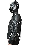 Herren Schwarze Jacke Kostüm Halloween Abendkleid Cosplay Adult Zip Up Kleidung ohne Maske -