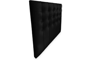 mattfy - Cabecero Berlin Acolchado, Tapizado Premium en Polipiel de Alta Gama, Medidas 160 x 120 cm (Cama de 150), Negro