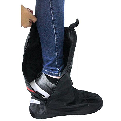 Regenüberschuhe Wasserdicht Schuh (1Paar), Aissy Unisex Wasserdicht Überschuhe, rutschfester Schuhüberzieher, Optimal vor Regen, Schnee und Matsch geschützt,Vier Größe in der Wahl, Schwarz - 6