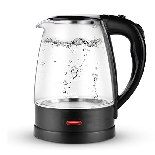 YIXINY Bouilloire lectrique en Acier Inoxydable avec arrt Automatique et Bouilloire sans Fil 2 l 1500 W Noir