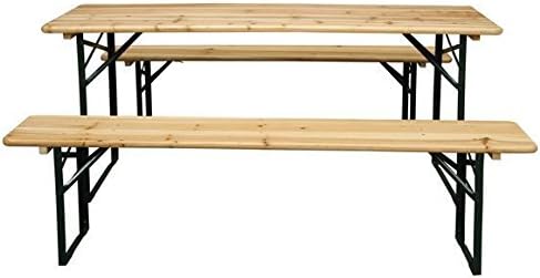 Varnished Table Wooden Top and Bench Picnic Table Coated Metal Trestle Frame / Outdoor Garden Patio Home House Ouside Furniture Porch Yard Backyard Stuff Gadgets Set Kit Table Family Summer Cooking Cooker Items Portable Food Meat BBQ Gear Stand Birthday Gift Gardening Special Unique Durable High Quality Professional Large Small Stove Sitting Setting Shop Store Compact