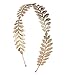SIX "Party" golden metal hair alice band hair jewellery accesory with leaves, wreath style (315-367)