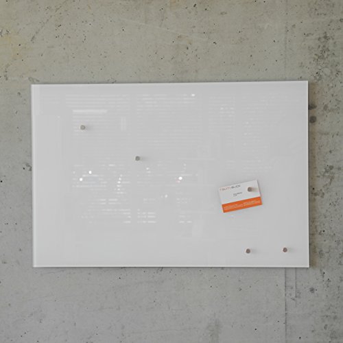 Glas Magnettafel MAX 60x40 cm weiß inkl. 5 Magnete, Magnetboard / Magnetwand / Memotafel