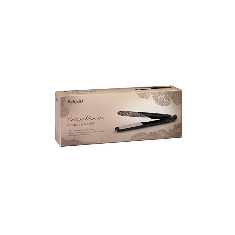 Hair Straighteners BaByliss Smooth Ceramic 230 Vintage Glamour 2067CU with Fast Heat Up