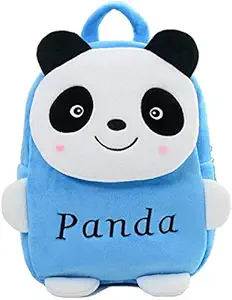 DZert Panda Kids School Bag Soft Plush Backpack Cartoon Toy, Childrens Gifts Boy Girl/Baby/ Decor School Bag for Kids (Blue)