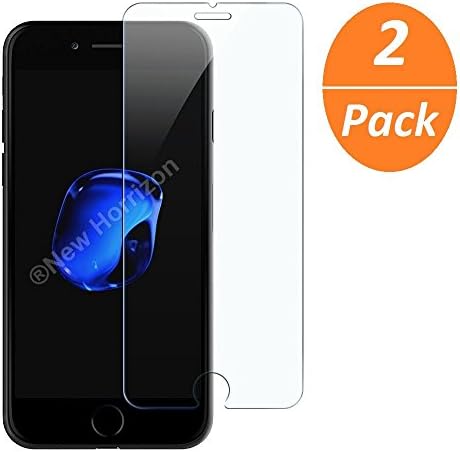 New Horrizon 2 x iPhone 7 Plus [5.5 inch] Tempered Glass Shatterproof Screen Protectors / 3D Touch Compatible / 0.3mm Thickness / 9H Hardness Rating / 2 in Pack