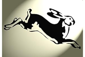 SOLITARYDESIGN Shabby Chic Stencil Hare Running (D3) Rabbit bunny Rustic Mylar Vintage A4 297x210mm wall + Furniture