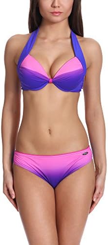 Verano Womens Bikini Set Push Up Vivian (Cornflower/Pink, EU 42 = UK 14)