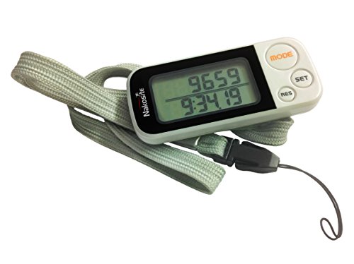 NAKOSITE-Genauer 3D Schrittzähler, Kalorienzähler, mit Fitness eBook. 30 Tage Speicher nicht 7. Meilen oder kilometerzähler mit Clip & Gurt. Pedometer mit Trainings-Modus, Tägliche Leistung Monitor, konstruiert mit Tri-Axis Technik, digitales leicht zu lesende Anzeige, Weiß. - 9