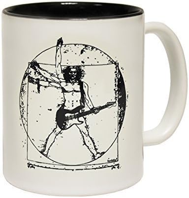 123t Mugs Leonardo Guitar Ceramic Slogan Cup with Black Interior Birthday Funny Gift for him her - Boxed Novelty