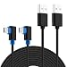 Produktbild iUKUS[2 Pack] 10ft/3m Right Angle Reversible Micro USB Cable for Samsung Galaxy S7 S6 edge,LG,Motorola,Nexus,Nokia,PS4,Xbox One Controller and More – Black