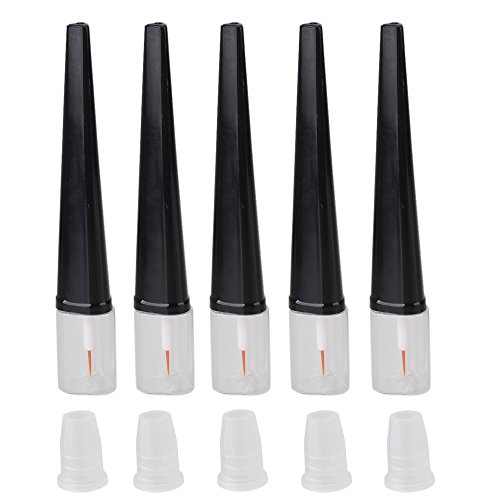 Black Transparent 6ml Empty Plastic Eye Gloss Liquid Bottle Eyeliner Vials Eyelash Glue Tube Pack of 5