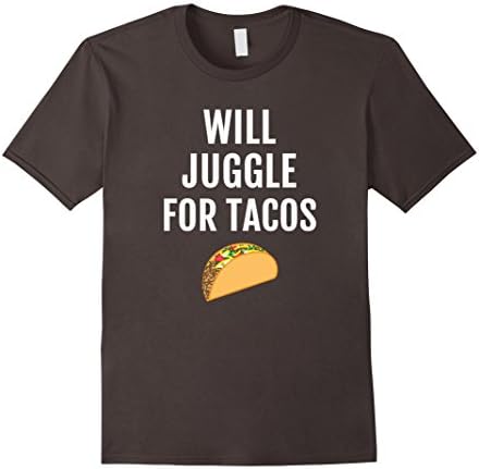 Funny Juggler Taco T-Shirt - Juggling Taco Tee Shirt Saying Male XL Asphalt