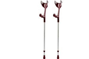 REBOTEC pulox - Magic-Soft - forearm crutch with soft-grip - max. 130 kg - pair (2 pcs) - wine red