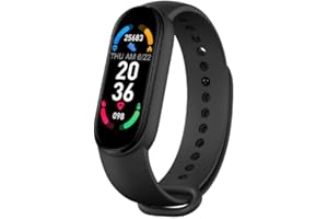 KONADU 2022 Smart Band M6 Black, Up to 15 Days Battery, Heart Rate Monitoring, Sleep Tracker, Multi-Exercise Fitness Mode, Sleep Counter, Pedometer (Black,M6)