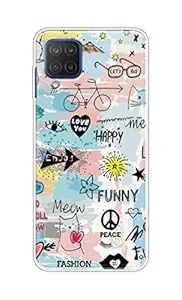 Oye Stuff Girl Love Pattern Soft Silicone Designer Printed Full Protection Back Case Cover for Samsung M12